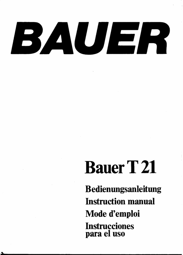 Product picture Bauer T21 francais deutsch english espanol