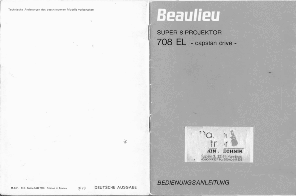 Product picture Beaulieu 708 EL deutsch