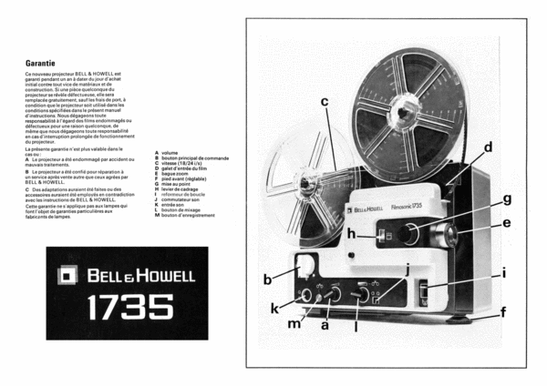 Product picture Bell & Howell 1735 francais