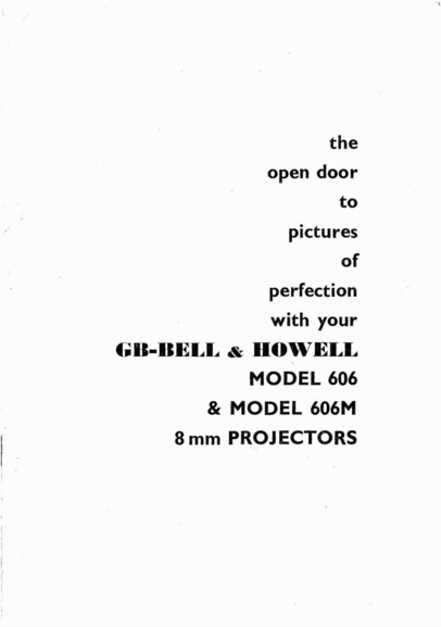 Product picture Bell & Howell 606 606M english