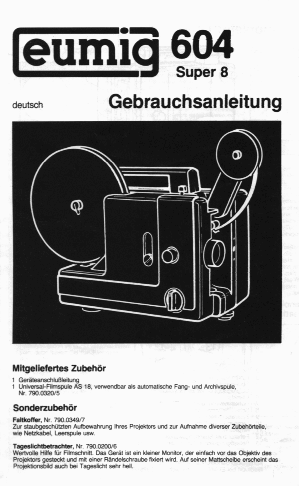 Product picture Eumig 604 Super 8 deutsch
