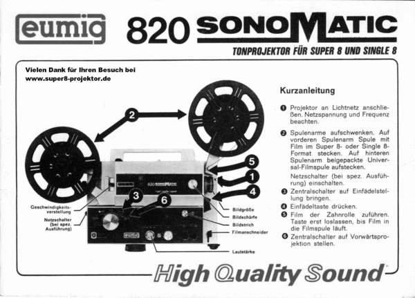 Product picture Eumig 820 Sonomatic HQS deutsch