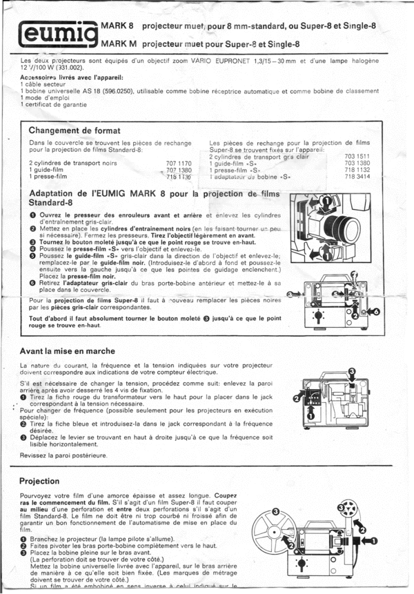 Product picture Eumig Mark 8 francais