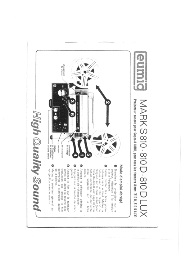 Product picture Eumig Mark S 810 810D 810D LUX francais