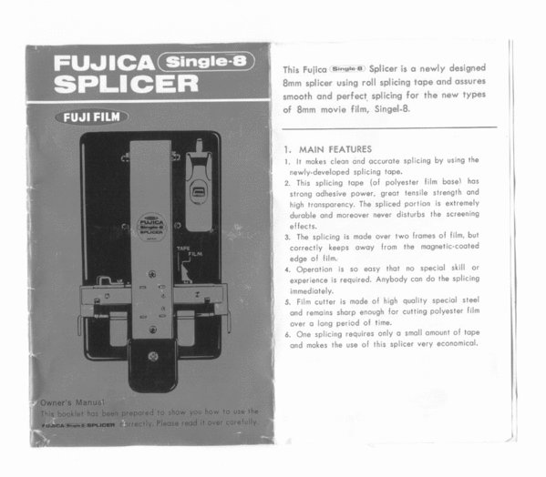 Product picture colleuse fujica splicer single 8 francais english